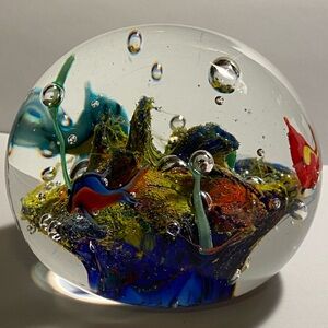 Vintage Murano Glass Fish Aquarium Paperweight